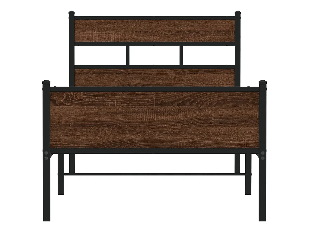 Cadre de lit sans matelas chêne marron 80x200cm bois ingénierie
