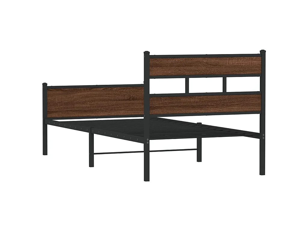 Cadre de lit sans matelas chêne marron 80x200cm bois ingénierie