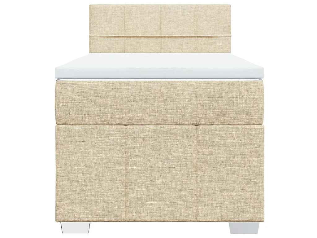 Boxspring met matras stof crèmekleurig 80x200 cm