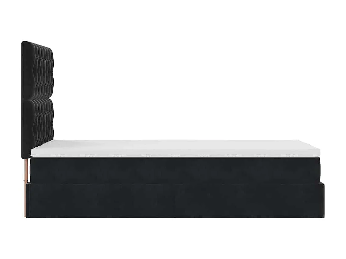 Ottoman bed met matrassen 80x200cm fluweel zwart