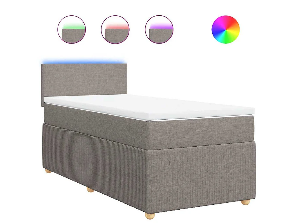 Giroletto a Molle con Materasso Tortora 80x200 cm inTessuto