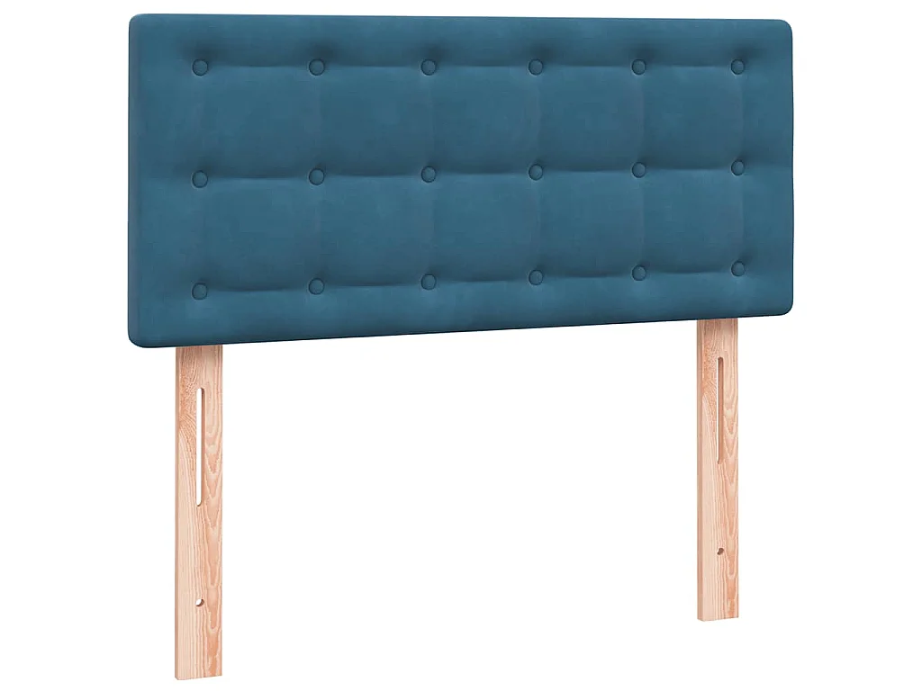 Boxspringbett mit Matratze & LED Dunkelblau 80x220 cm Samt