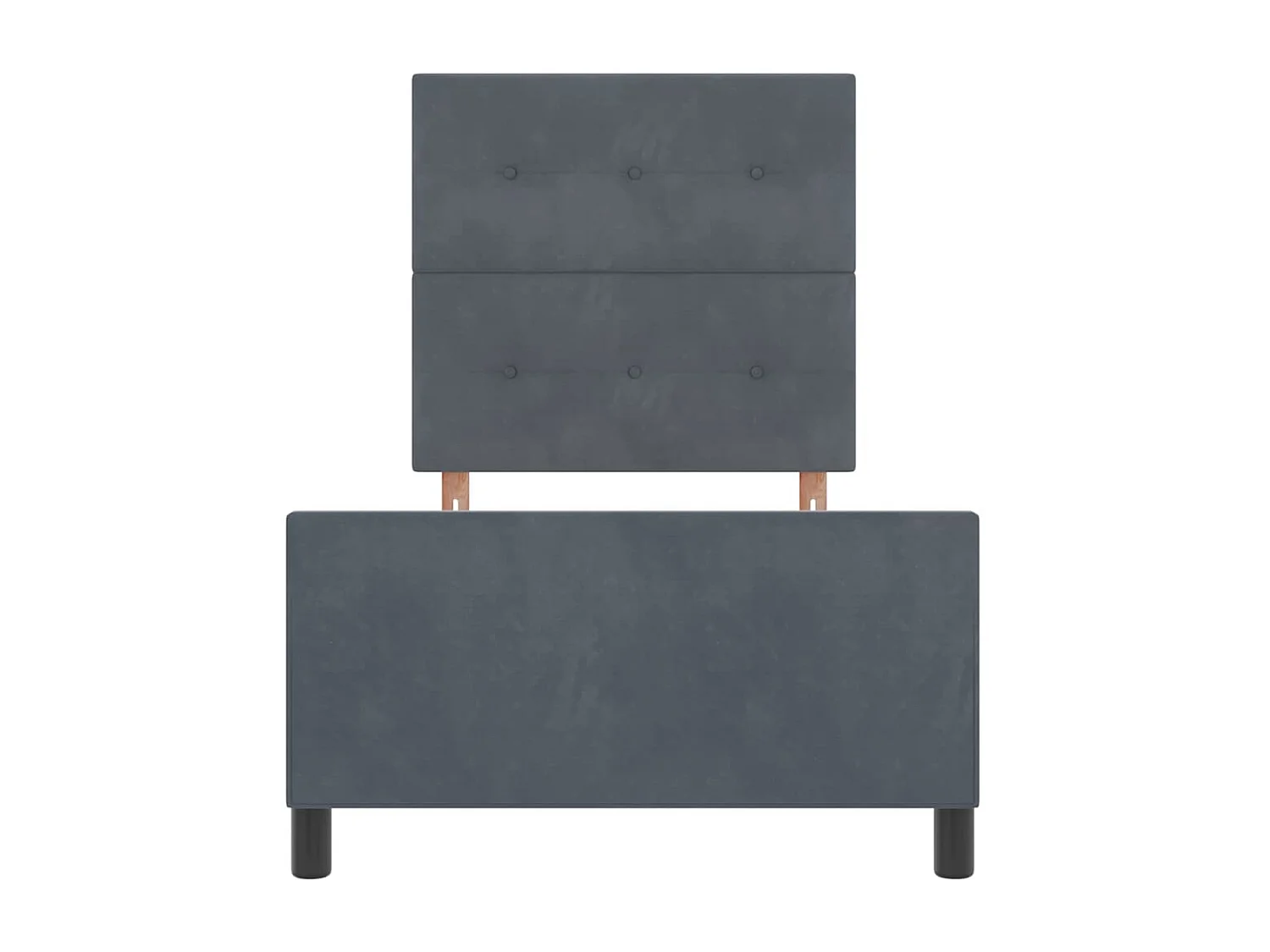 Cama tipo Box Spring Gris oscuro 80 x 200 cm Terciopelo