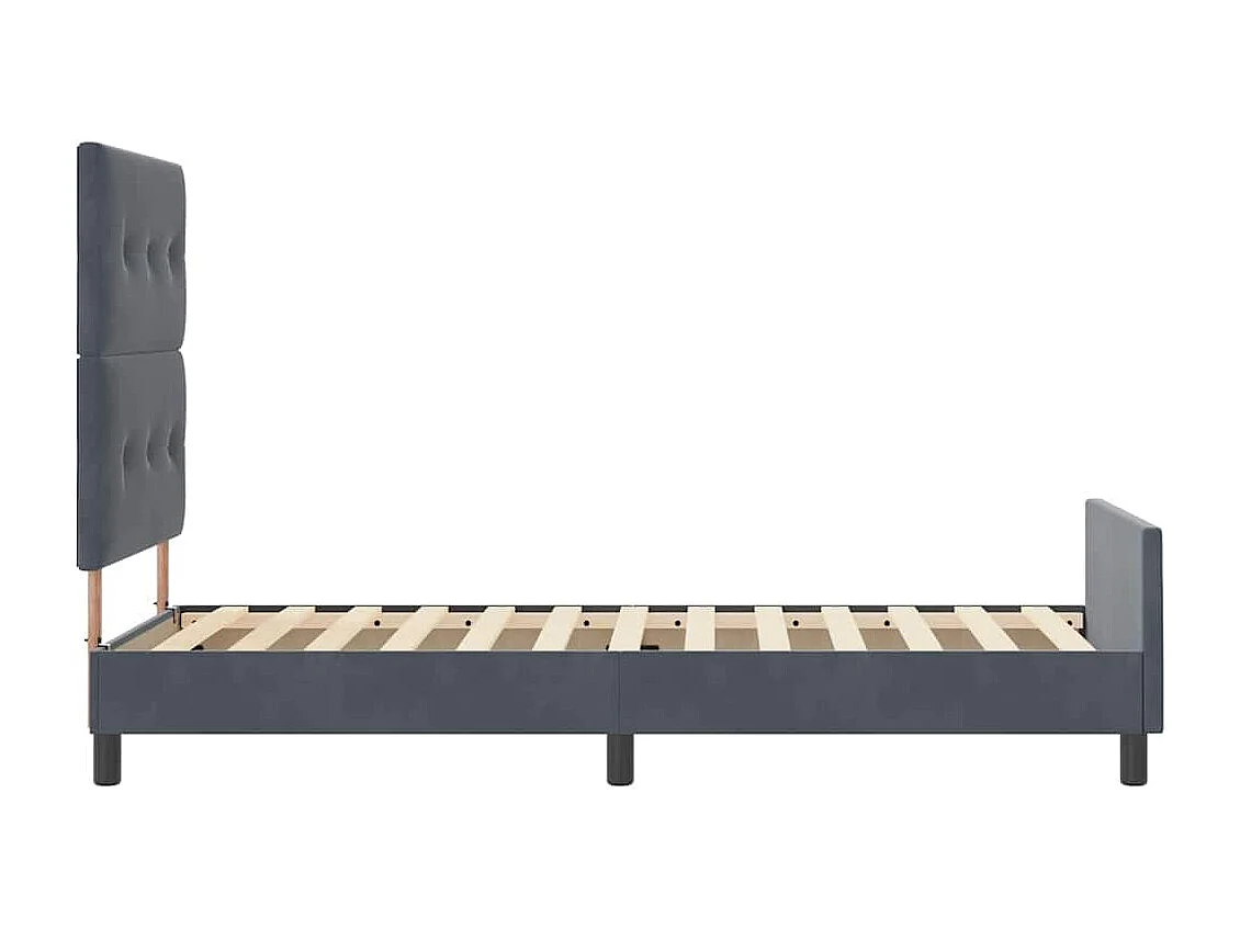 Cama tipo Box Spring Gris oscuro 80 x 200 cm Terciopelo