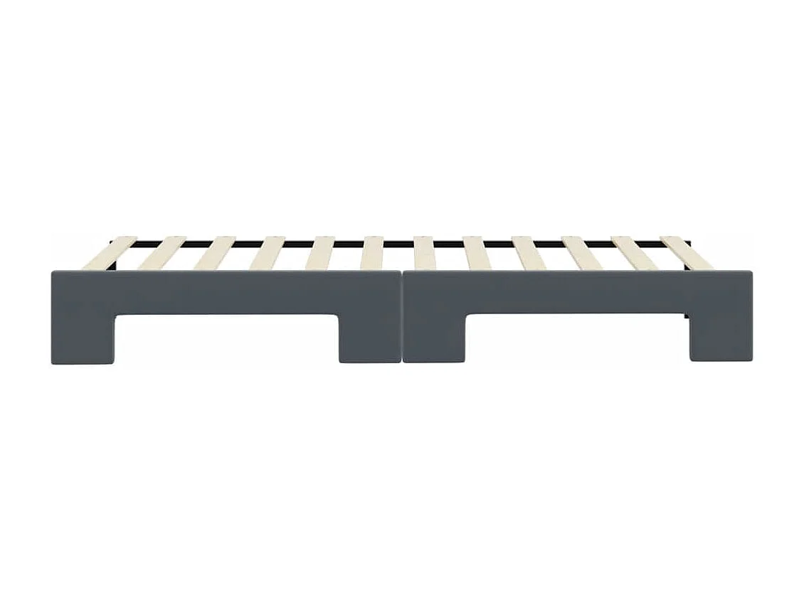 Tagesbett Ausziehbar Dunkelgrau 80x200 cm Samt