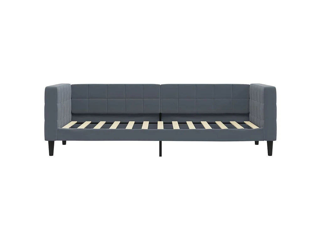 Slaapbank met onderschuifbed 80x200 cm fluweel donkergrijs