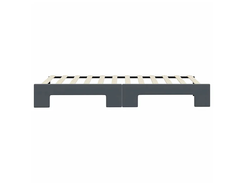 Slaapbank met onderschuifbed 80x200 cm fluweel donkergrijs