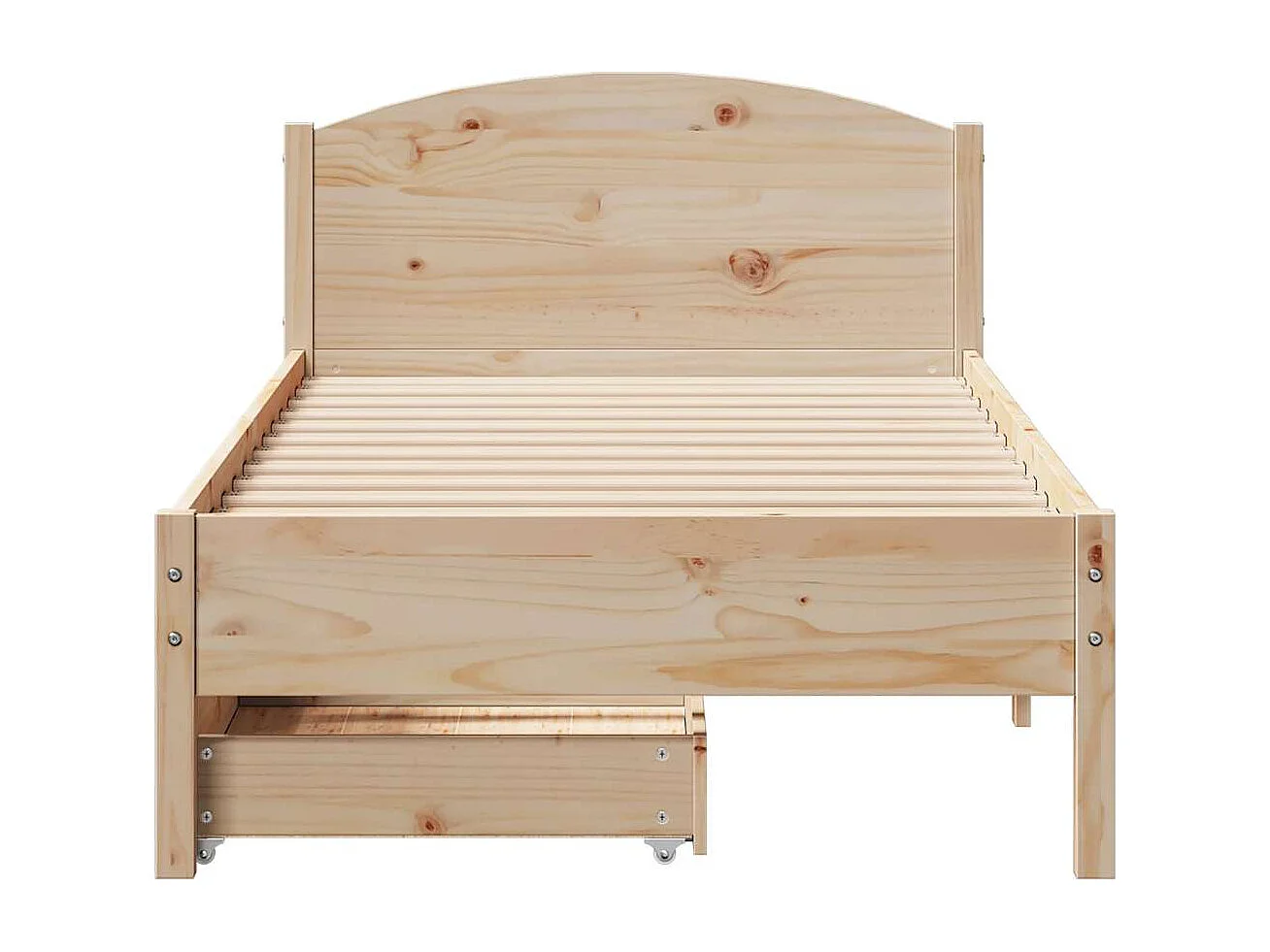 Estructura de cama sin colchón madera maciza pino 75x190 cm