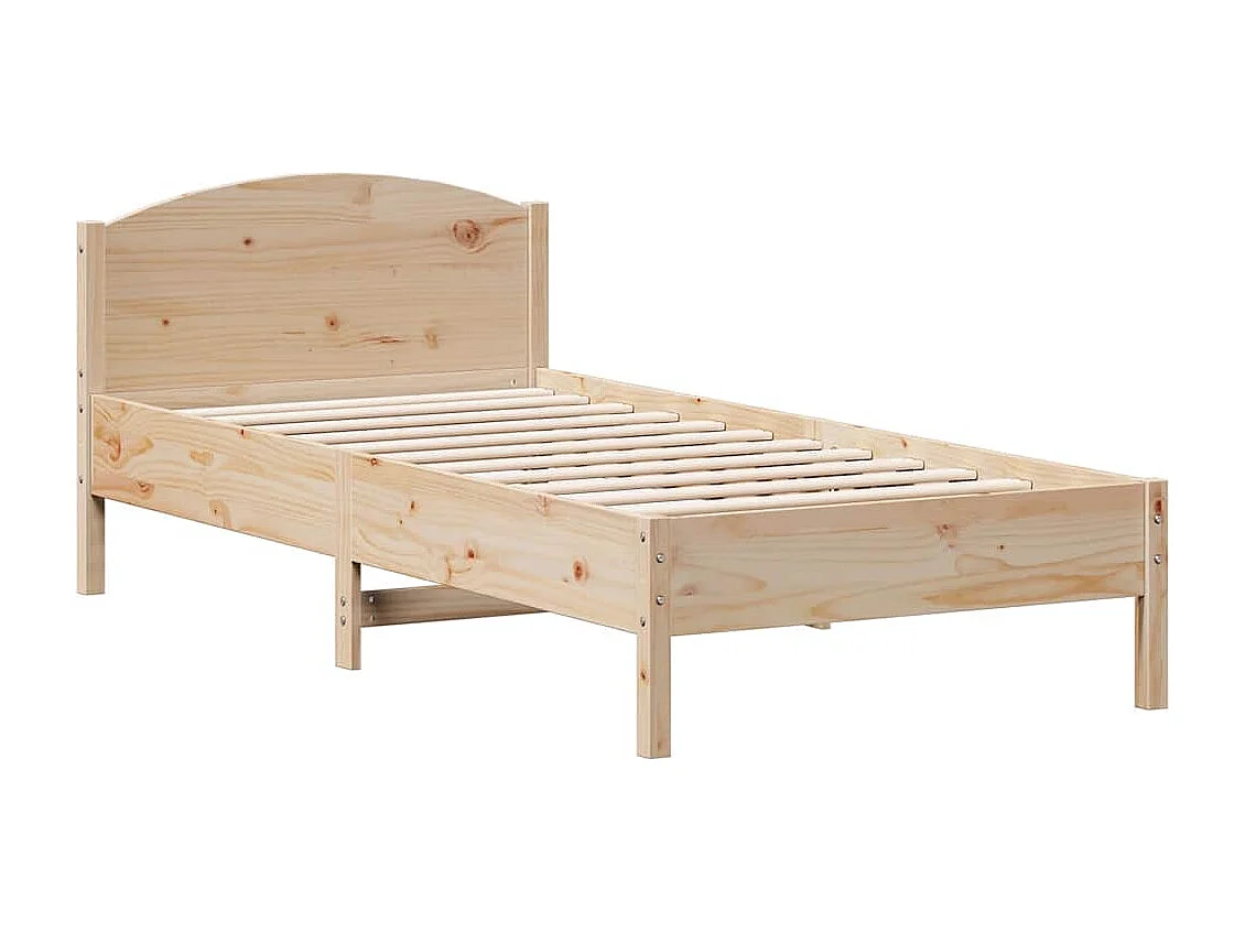 Estructura de cama sin colchón madera maciza pino 75x190 cm