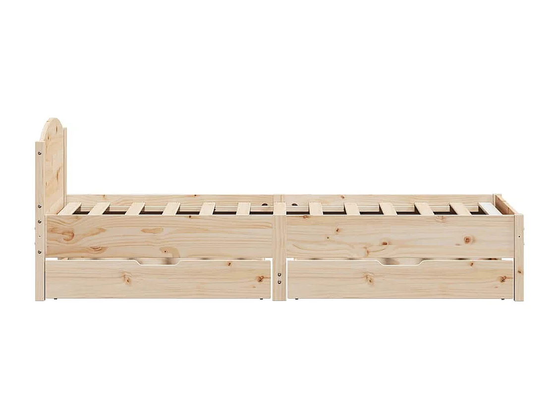 Estructura de cama sin colchón madera maciza pino 75x190 cm