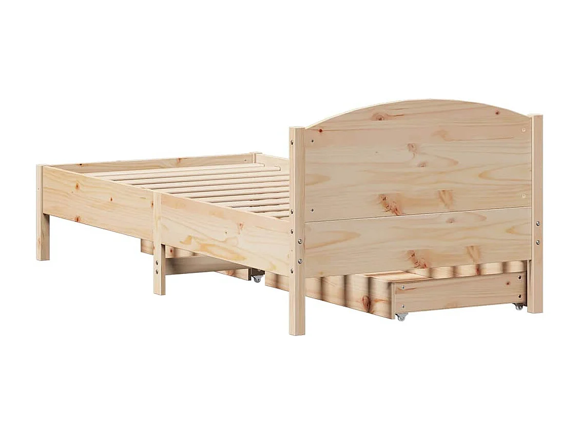 Estructura de cama sin colchón madera maciza pino 75x190 cm