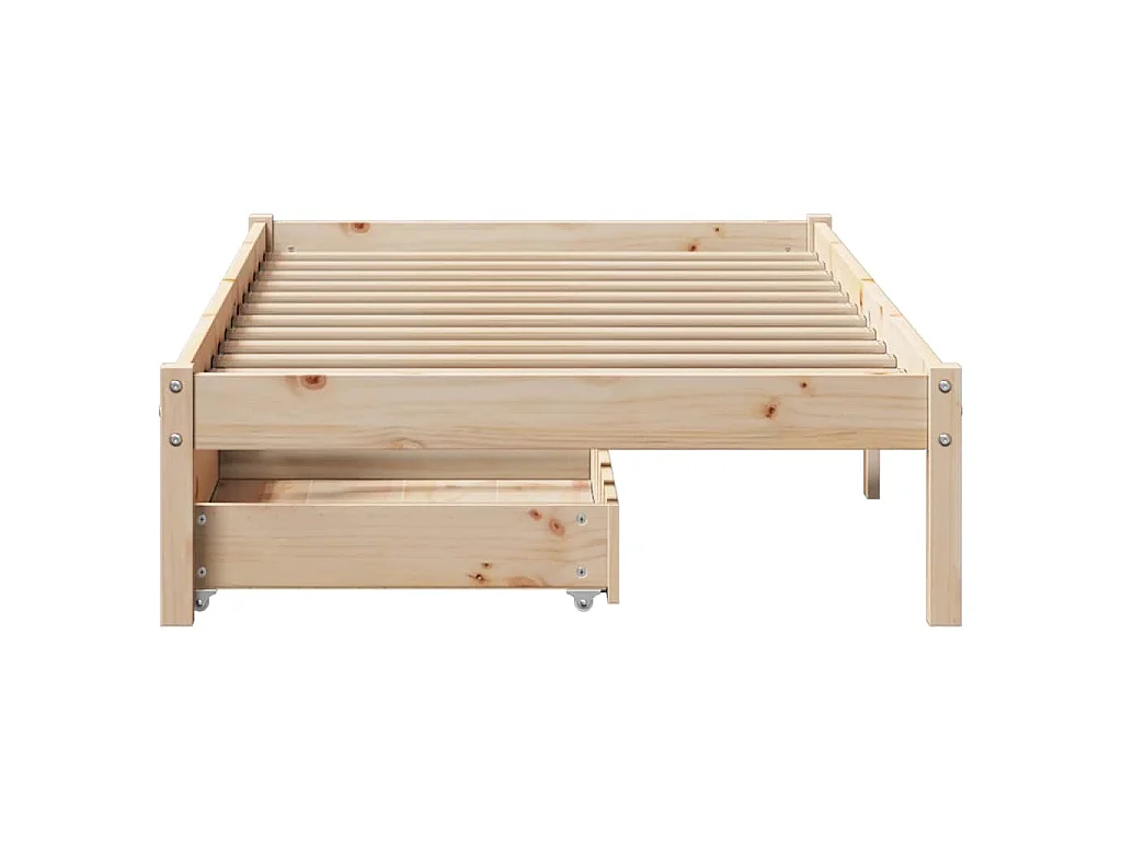 Estructura de cama sin colchón madera maciza pino 75x190 cm