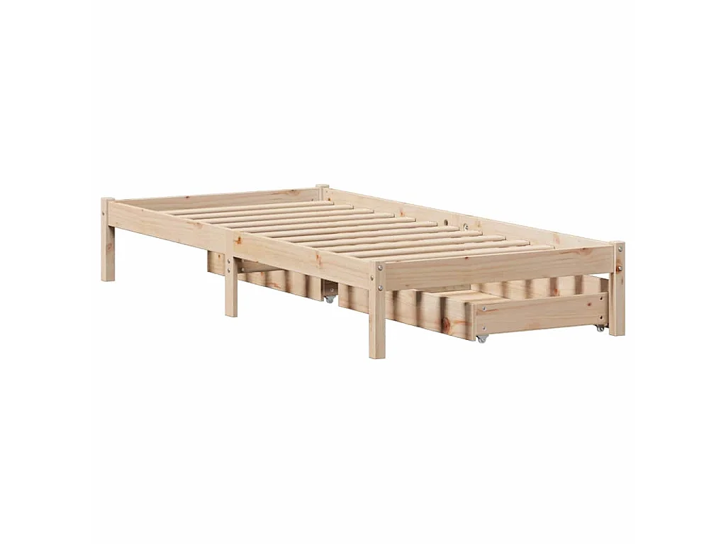 Estructura de cama sin colchón madera maciza pino 75x190 cm