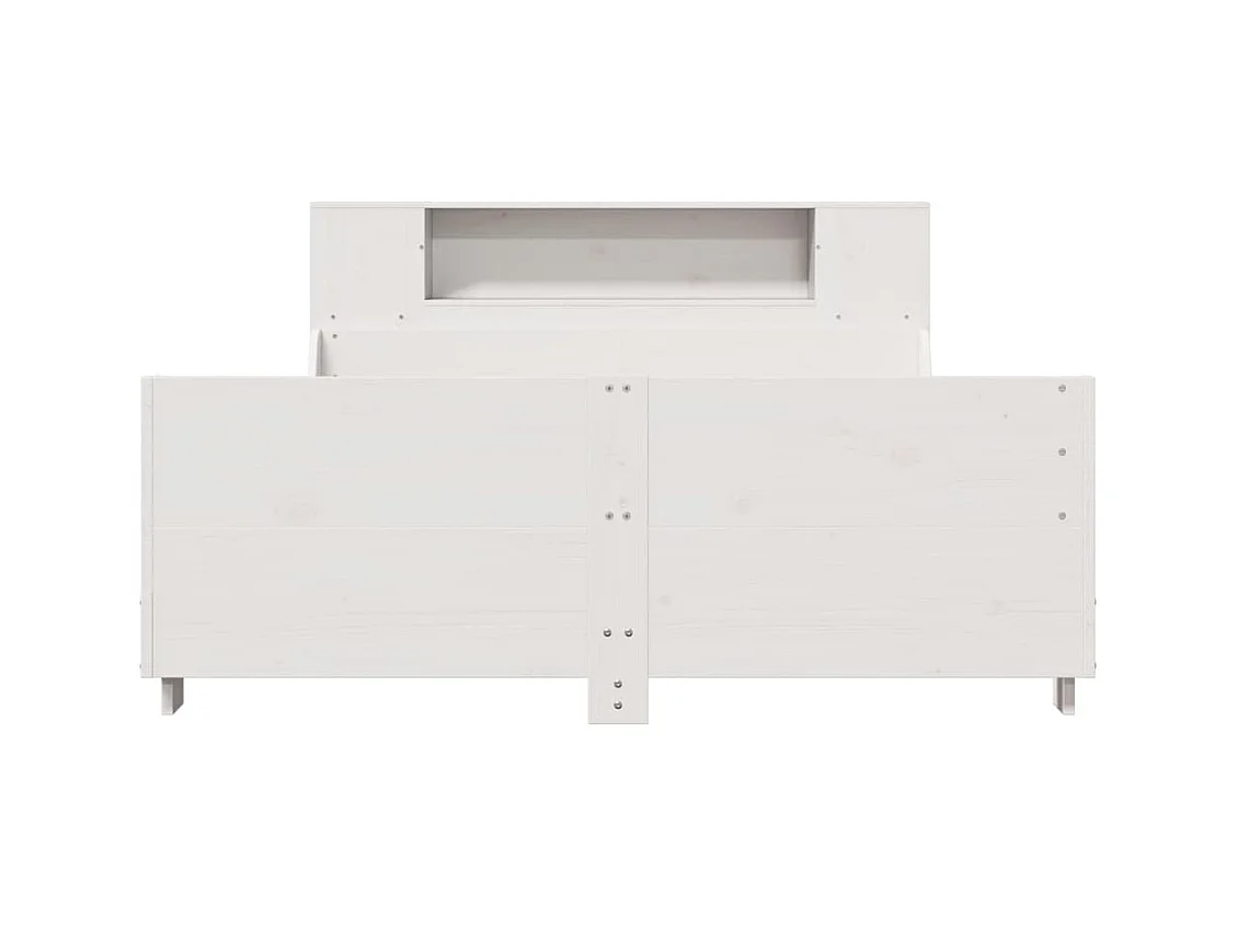 Cadre de lit sans matelas blanc 135x190 cm bois de pin massif