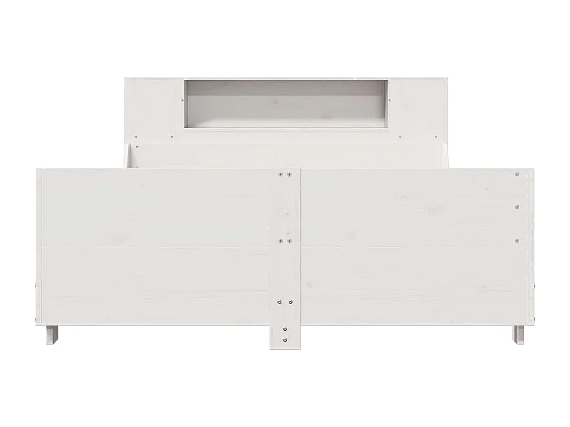 Bedframe zonder matras massief grenenhout wit 135x190 cm