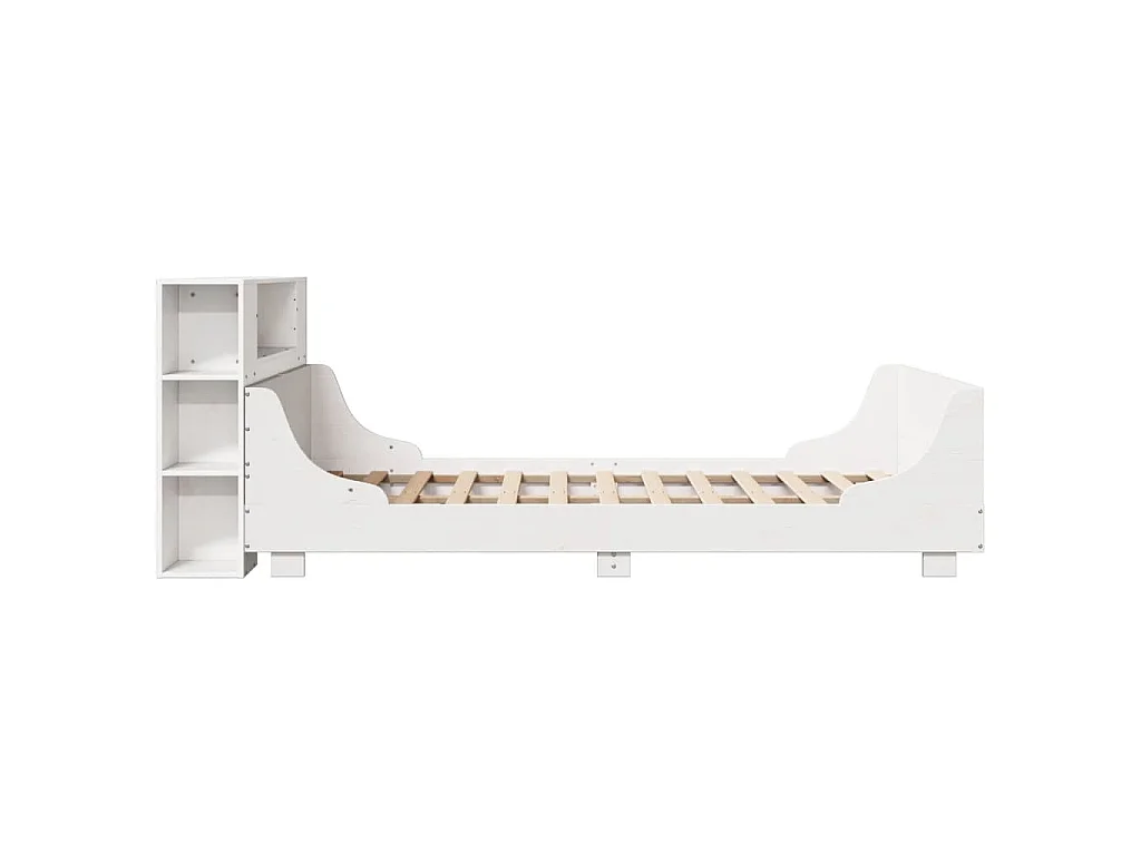 Cama sem colchão 135x190 cm madeira de pinho maciça branco