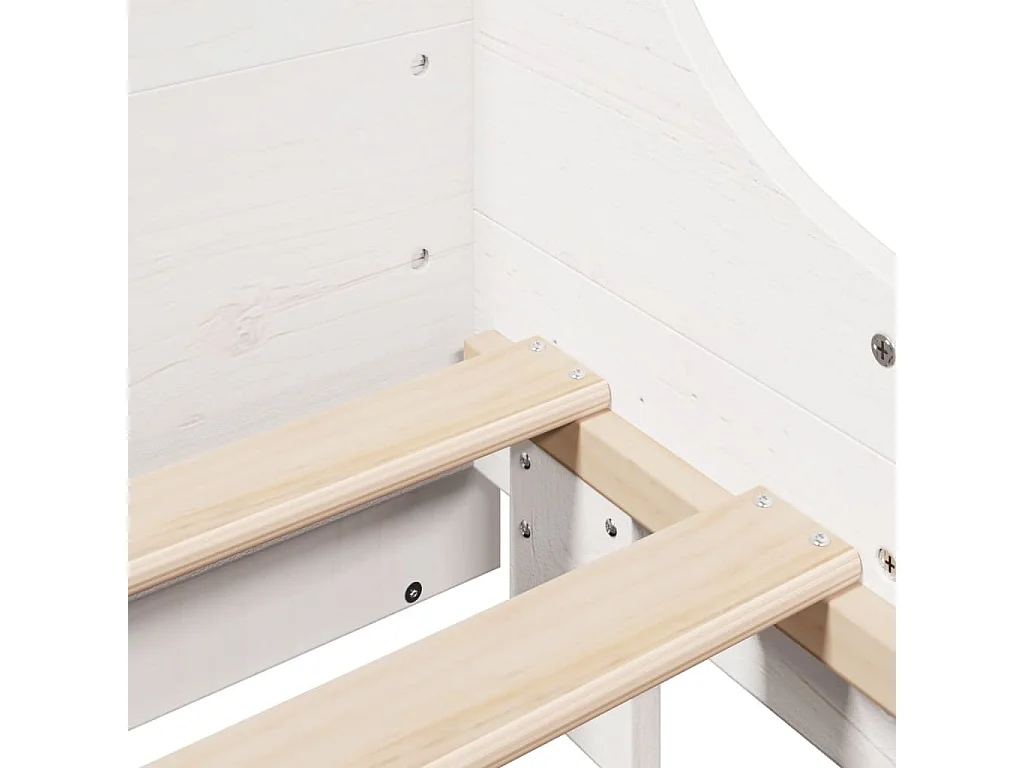 Cama sem colchão 135x190 cm madeira de pinho maciça branco