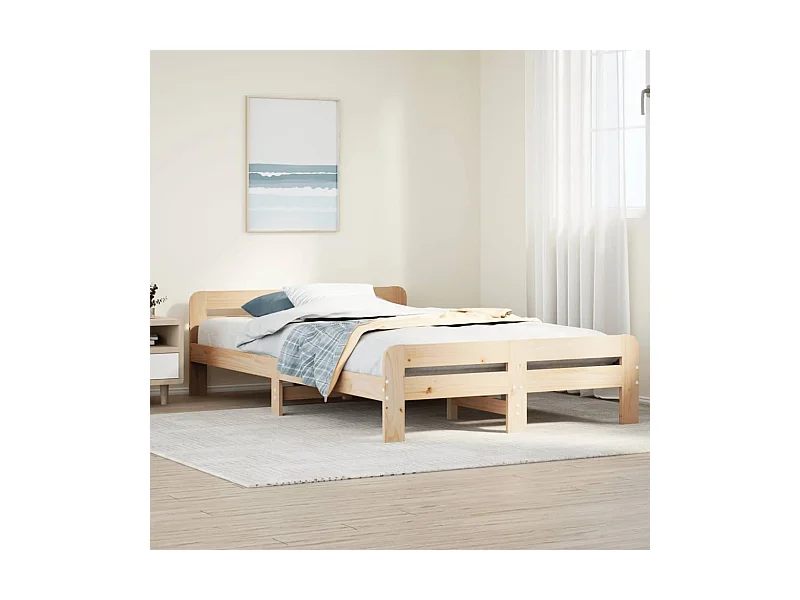 Cadre de lit sans matelas 135x190 cm bois de pin massif