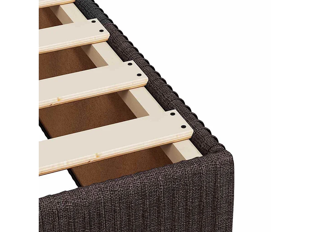 Cadre de lit sans matelas marron foncé 80x200 cm tissu