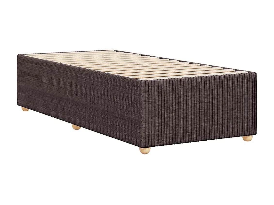Cadre de lit sans matelas marron foncé 80x200 cm tissu