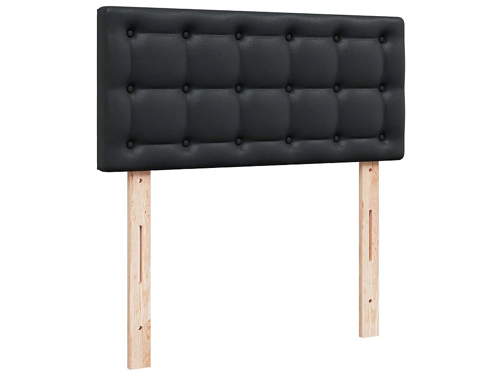 Lit ottoman avec matelas noir 80x200 cm similicuir
