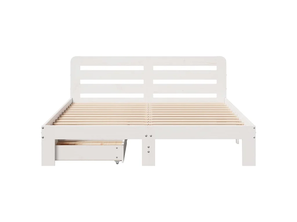 Cama sem colchão 135x190 cm madeira de pinho maciça branco