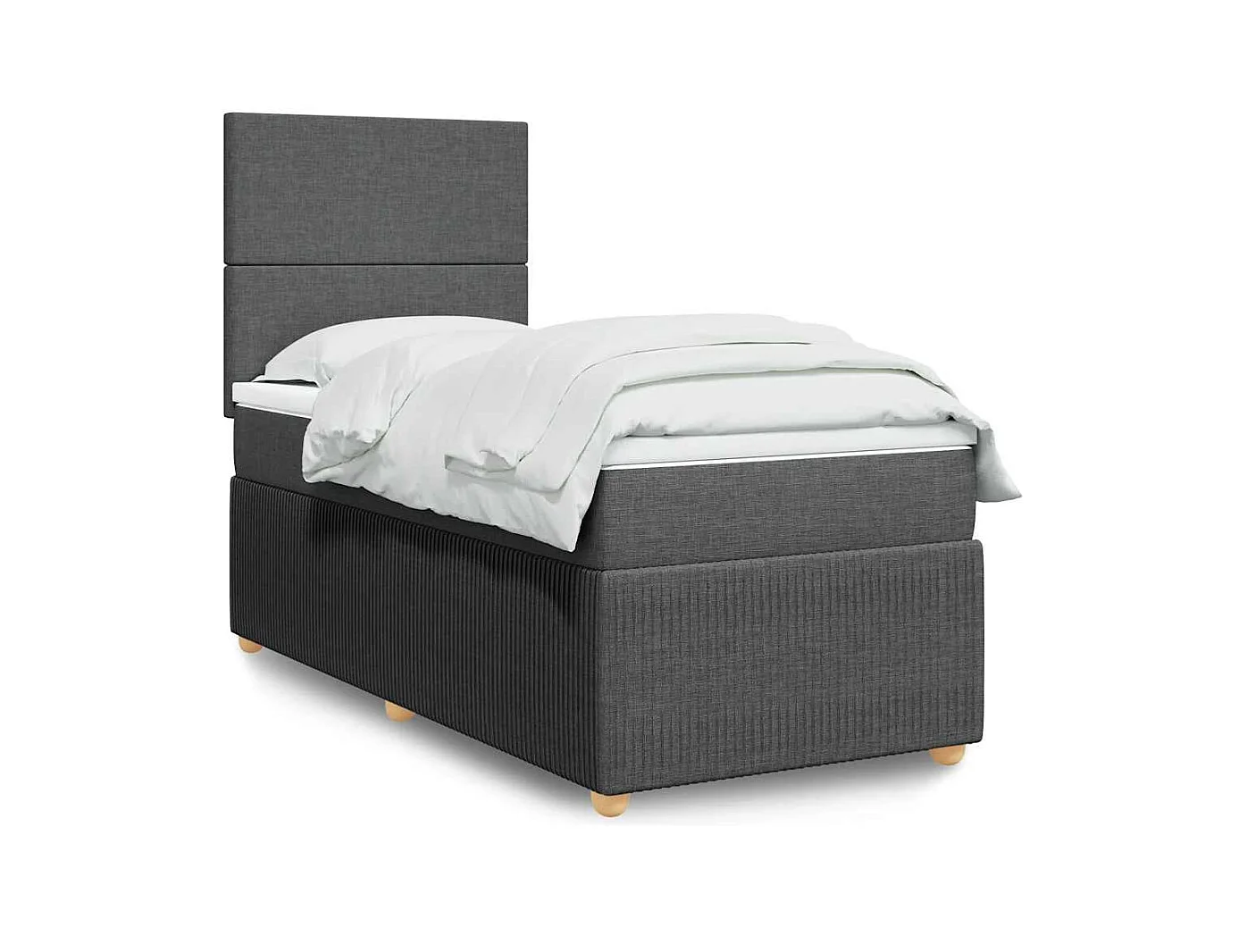 Boxspringbett mit Matratze Dunkelgrau 80x200 cm Stoff