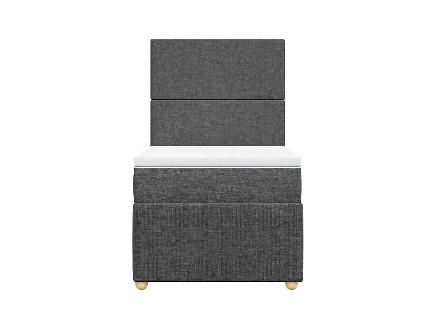 Boxspringbett mit Matratze Dunkelgrau 80x200 cm Stoff