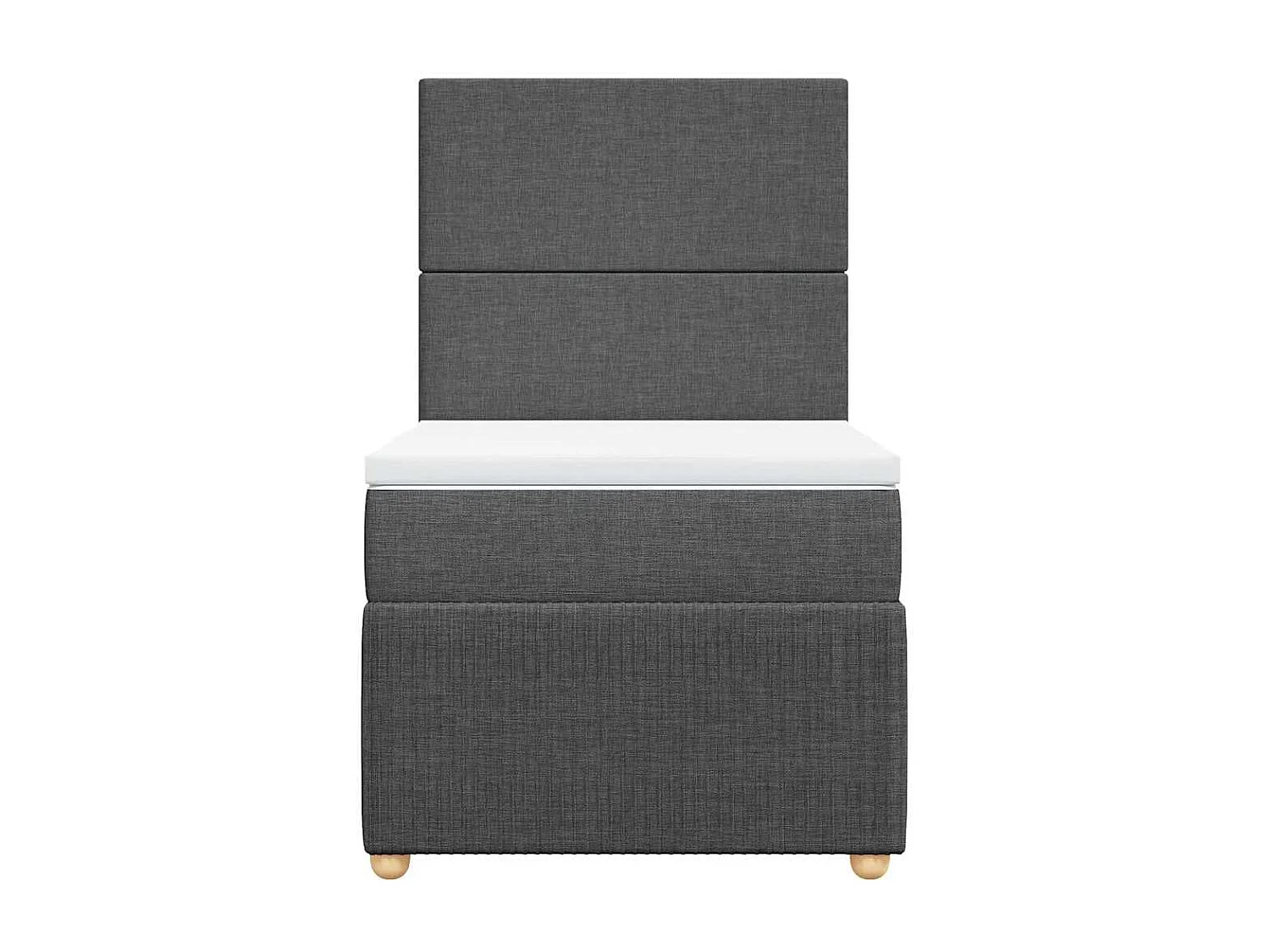 Boxspringbett mit Matratze Dunkelgrau 80x200 cm Stoff