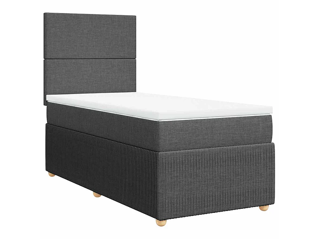 Boxspring met matras stof donkergrijs 80x200 cm
