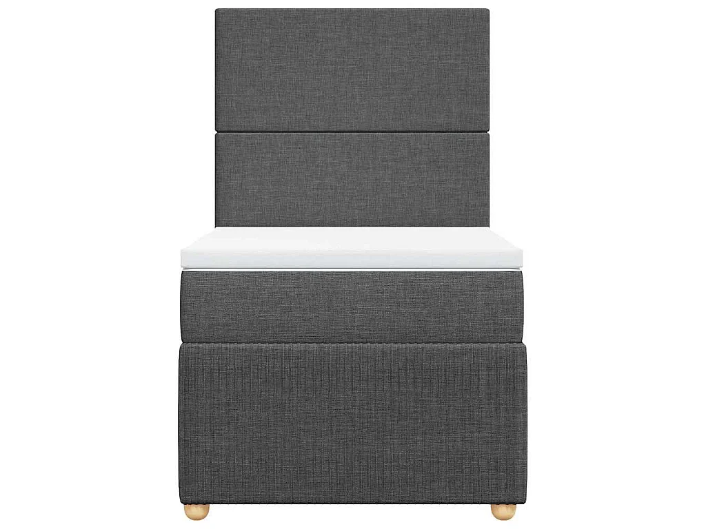 Boxspring met matras stof donkergrijs 80x200 cm