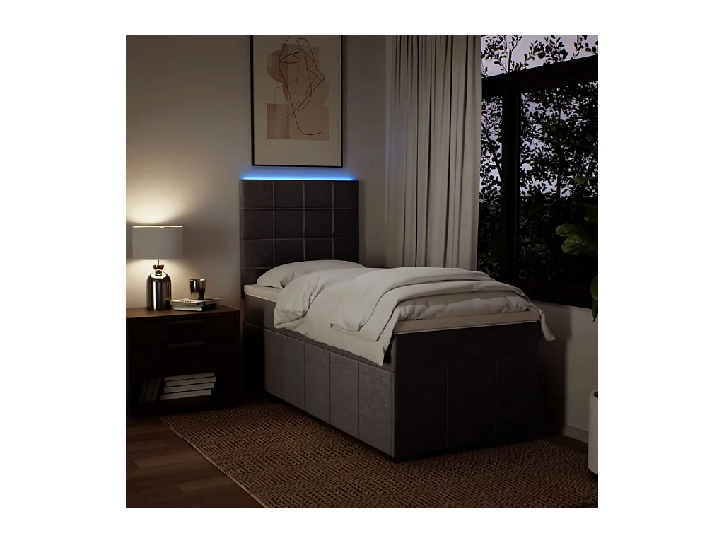 Sommier à lattes de lit avec matelas Taupe 80x200 cm Tissu