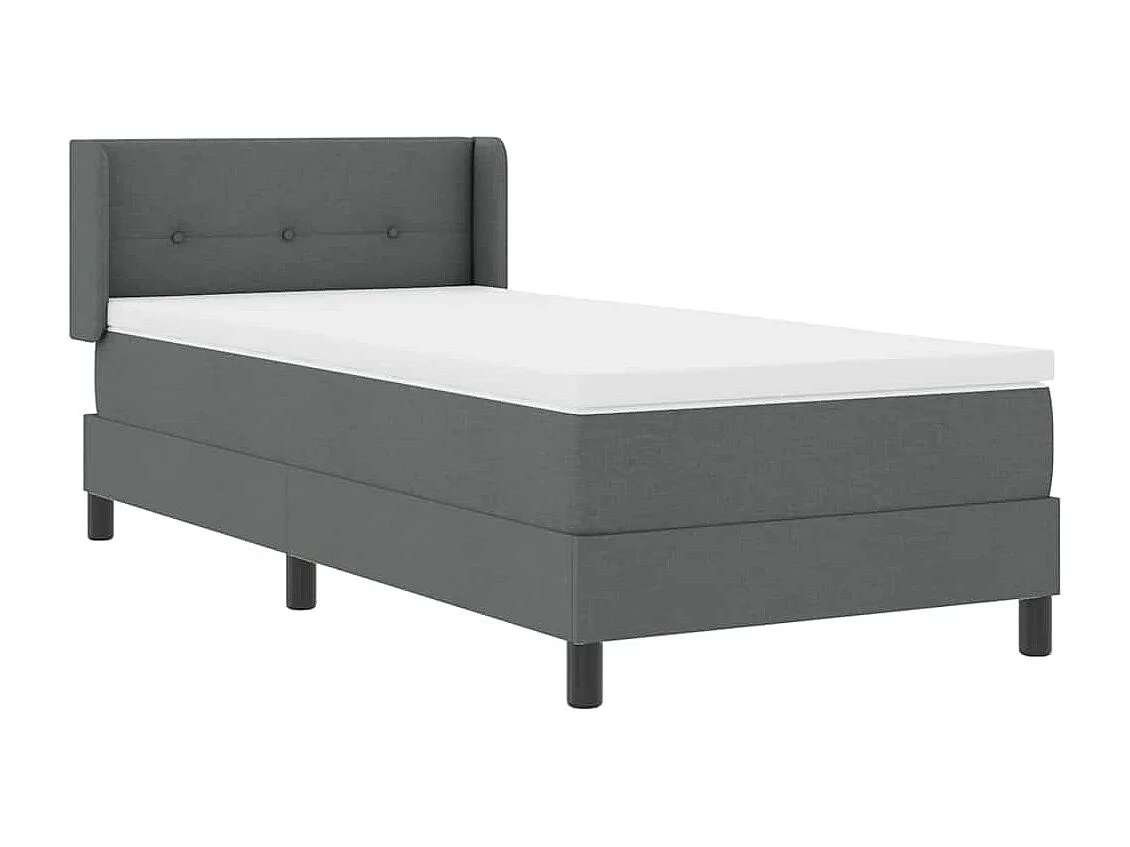 Letto box spring con materasso Grigio scuro 80 x 200 cm