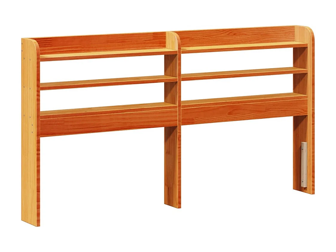 Bedframe met hoofdbord massief grenenhout wasbruin 135x190 cm