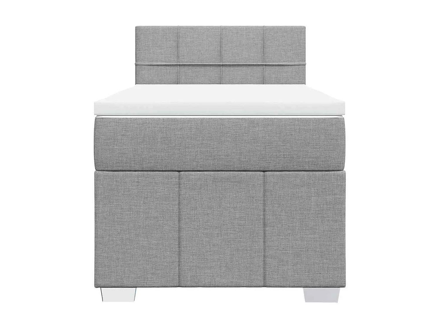 Boxspringbett mit Matratze Hellgrau 80x200 cm Stoff