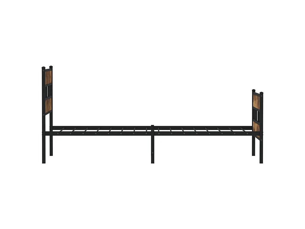 Estructura de cama sin colchón metal roble ahumado 80x200 cm