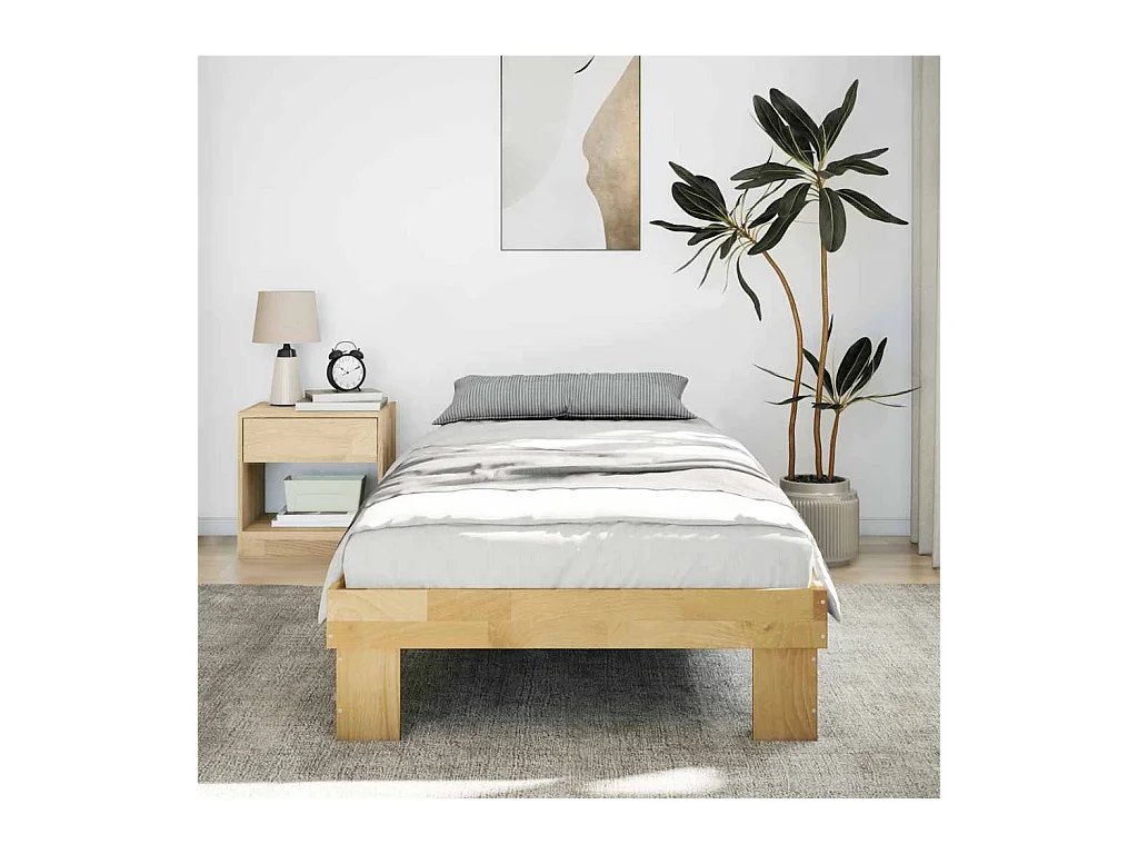 Struttura Letto Senza Materasso in Legno Massello di Rovere