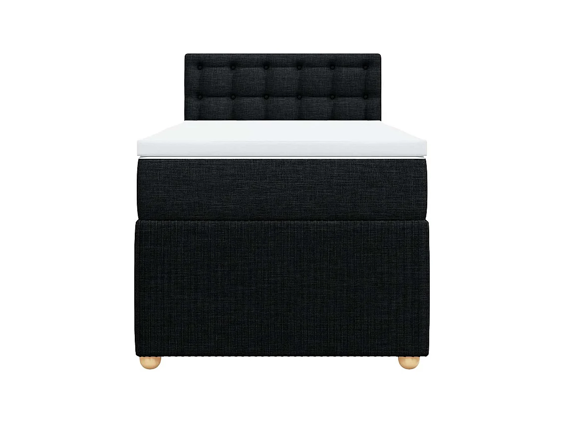Boxspringbett mit Matratze Schwarz 80x200 cm Stoff