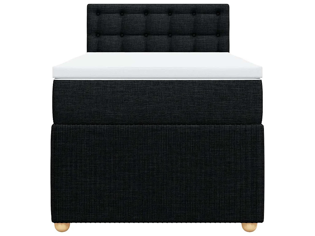 Sommier à lattes de lit et matelas Noir 80x200 cm Tissu