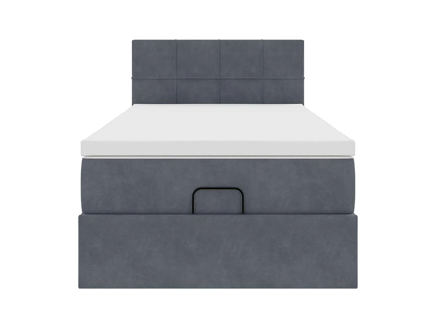Cadre de lit ottoman avec matelas gris foncé 80x200 cm velours