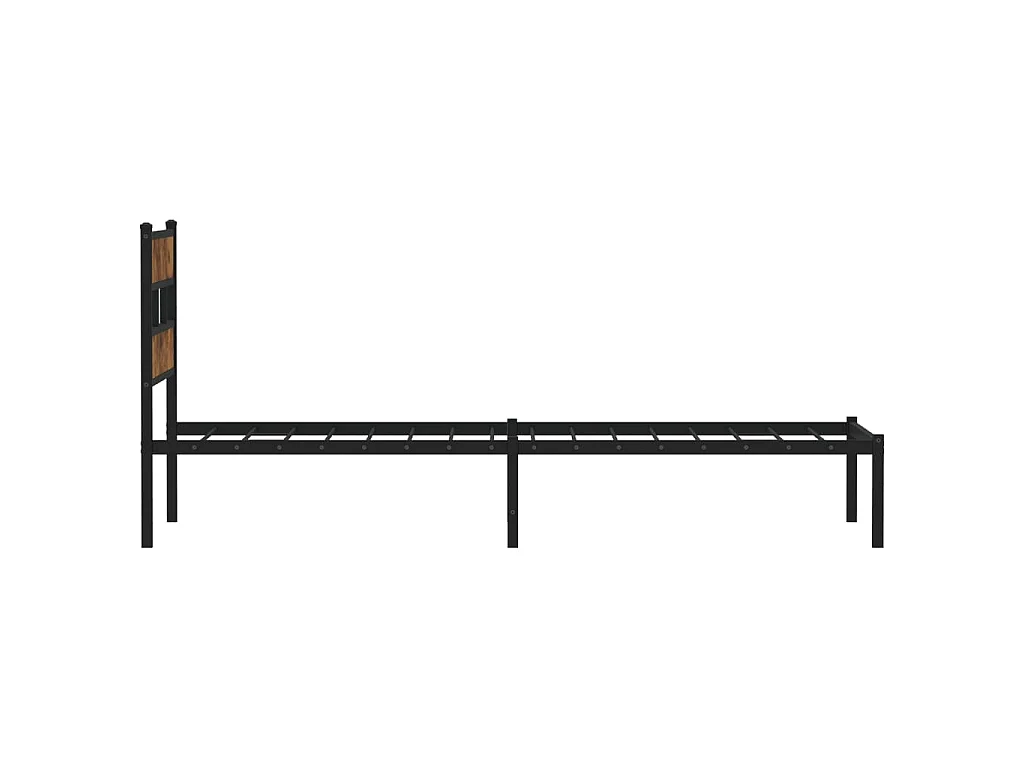 Cadre de lit en métal sans matelas chêne fumé 80x200 cm