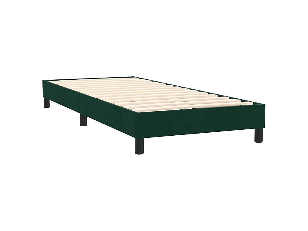 Giroletto a Molle con Materasso Verde Scuro 80x220 cm Velluto