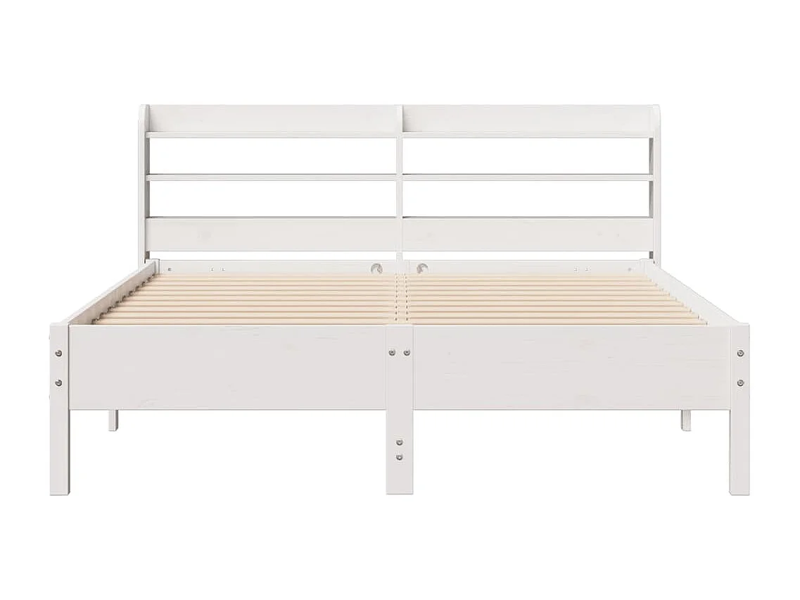 Cama sem colchão 135x190 cm madeira de pinho maciça branco