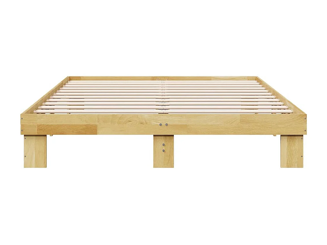 Cadre de lit sans matelas 135x190 cm Bois massif Chêne