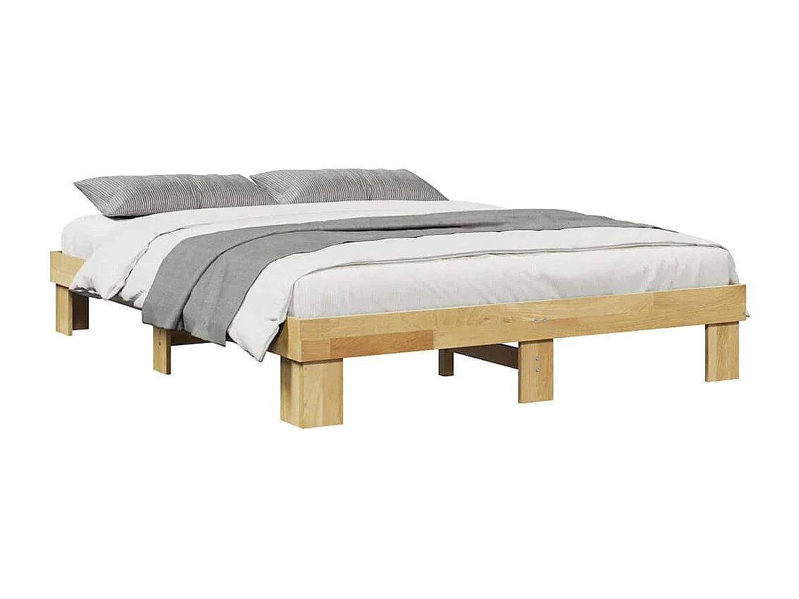 Bedframe zonder matras 135x190 cm massief eikenhout