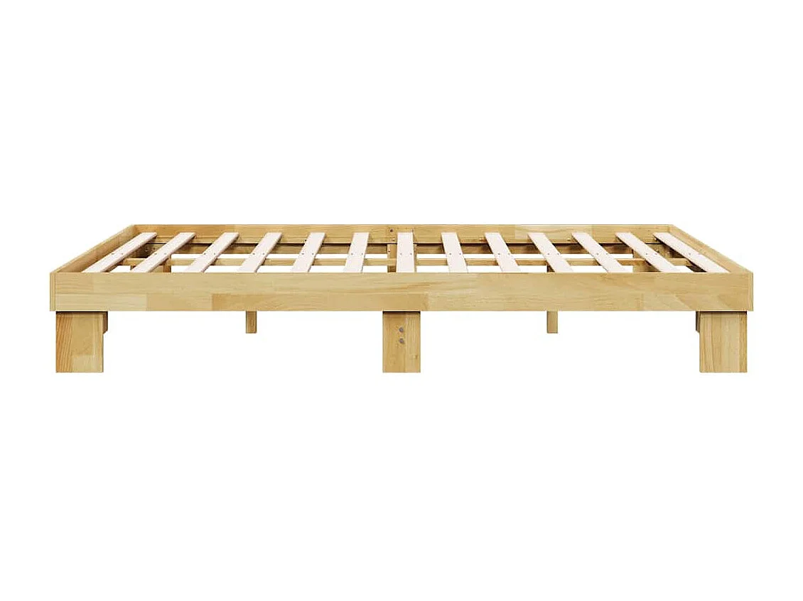 Bedframe zonder matras 135x190 cm massief eikenhout