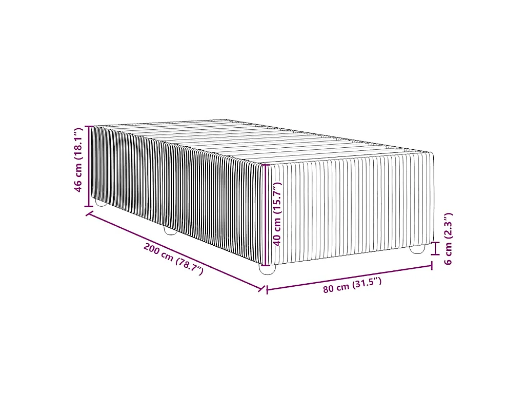 Giroletto senza Materasso Nero 80x200 cm Tessuto