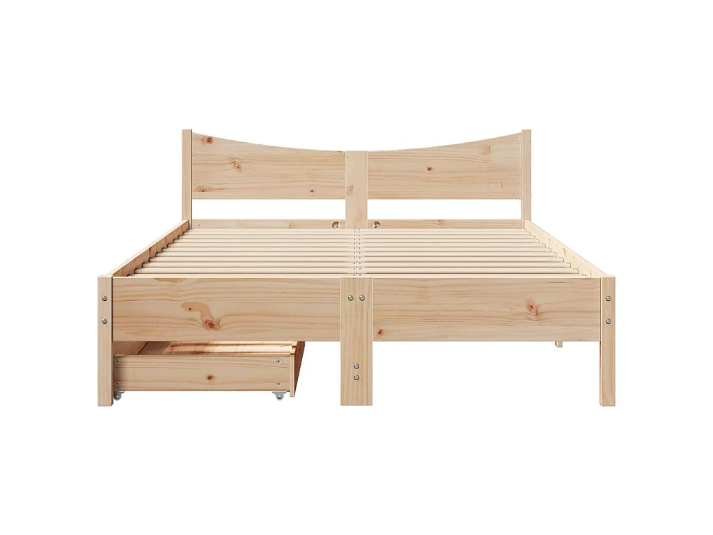 Estrutura de cama c/ gavetas 135x190 cm madeira de pinho maciça