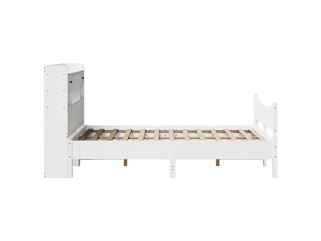 Cama sem colchão 135x190 cm madeira de pinho maciça branco