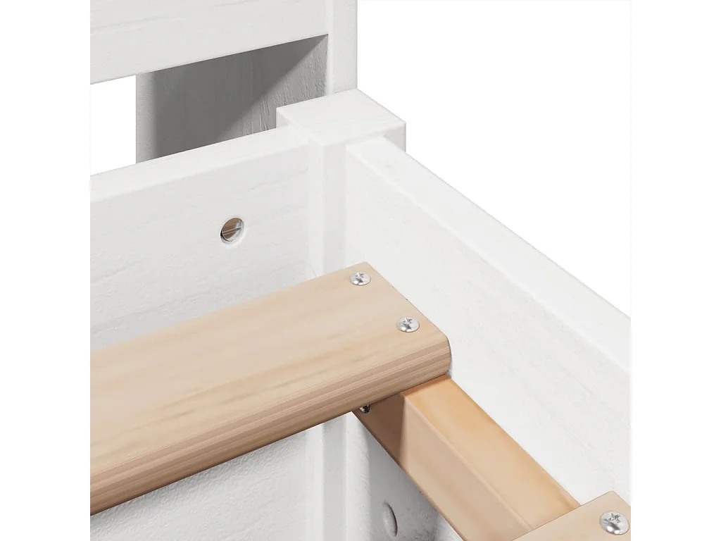 Cama sem colchão 135x190 cm madeira de pinho maciça branco
